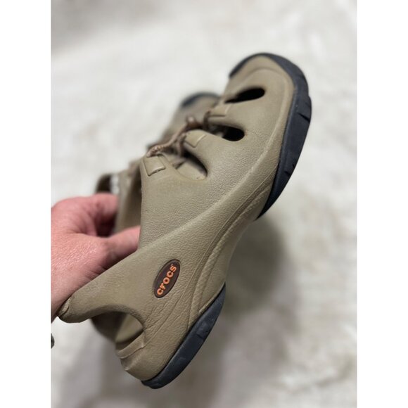 Crocs Mens Khaki Outdoor Sandals With Adjustable Lace women size 8 mens size 6 - Picture 6 of 9
